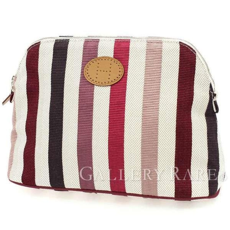 エルメス ボリードポーチMM ストライプ マルチカラー エブリンモチーフ  