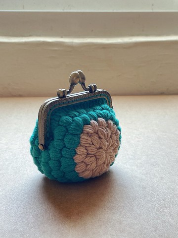 -編織綻放系列/*青藍3色*口金零錢收納包