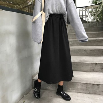 S-5XL 大尺碼 半身裙 a字裙 大碼胖mm遮胯a字半身裙女春夏港風ins學生高腰中長款顯瘦A字裙子