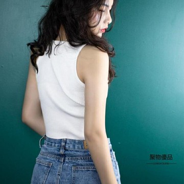 無袖打底衫露臍上衣內搭小吊帶背心女外穿短款針織百搭【聚物優品】