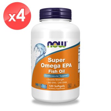 【NOW】超級EPA魚油膠囊4瓶組(120顆/瓶)