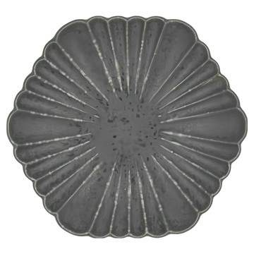 青唐津輪花7皿 日本製  黑色  1個  7皿