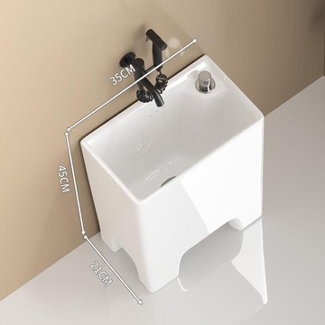 JMOWTO拖把池家用陽臺衛生間高腳拖把盆小號窄長拖布池陶瓷墩布池 b8031