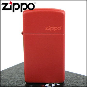 【ZIPPO】美系~LOGO字樣打火機~(窄)RED MATTE 紅色烤漆