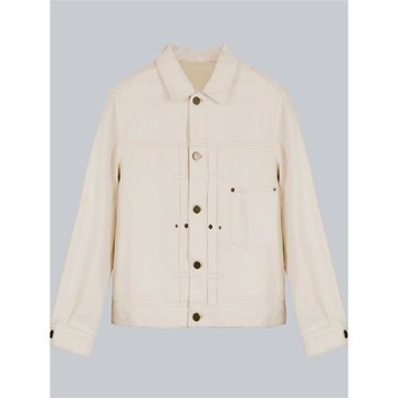 云舒大洪百搭米色時尚休閑秋季寬松設計感新款牛仔外套