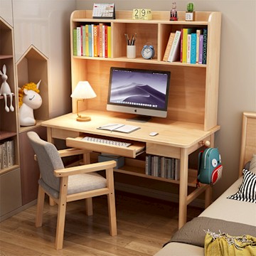 Happylife 實木書架書桌帶鍵盤款 120公分 Y12076