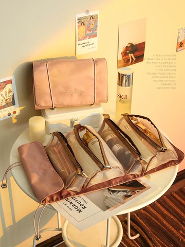 化妝包女便攜大容量收納袋2024新款超火高級感折疊旅行洗漱包品盒 99購物節