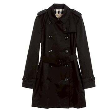 【BURBERRY 巴寶莉】 BURBERRY經典格紋風衣(含腰帶)