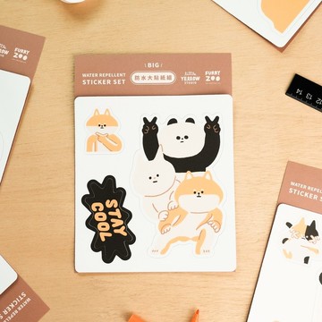 Furry Zoo 防水 大貼紙組 行李貼 防水耐曬 - 柴犬三寶