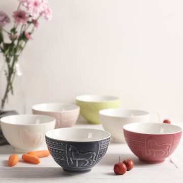 乾唐軒活瓷 | 皇家駿馬飯碗 / 6色 400ml / 一入 / 六入 ※ 可另洽兩入對裝組