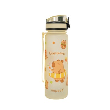 【IMPACT】怡寶 | 卡皮巴拉彈蓋Tritan水壺/水杯/水瓶(500ML) 附提繩-米黃色 IM00B18YL