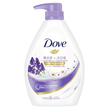 Dove 多芬 清爽柔膚沐浴露 薰衣草舒緩  24小時長效水潤  含雙效養護鎖水配方  900g  1瓶