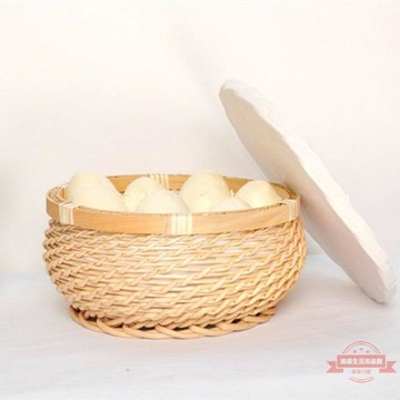 筐子商用藤編饅頭框子四季用饅頭框家用手編好用筐裝饅頭可愛扁