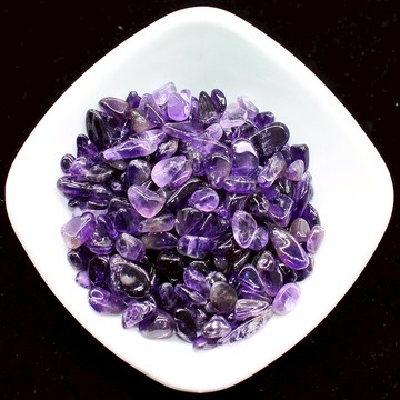 易晶緣天然紫水晶碎石擺件黃白小顆粒手鏈盆栽魚缸