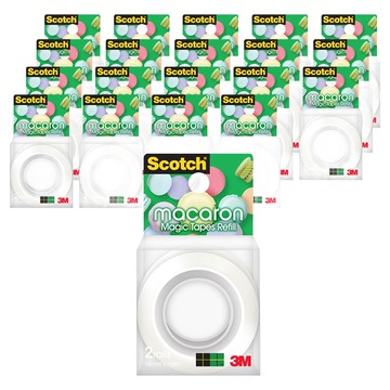 3M Scotch 馬卡龍分配器專用魔法膠帶補充裝 18mm x 10m 透明隱形膠帶 辦公居家必備  20組  單一顏色