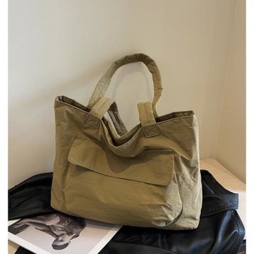 韓國簡約時尚單肩托特包輕便防潑水可折疊通勤包超輕手提休閑女包