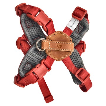 SPUTNIK 胸背帶，適用於4-8公斤犬種，100%真皮材料  S+  紅色  1條
