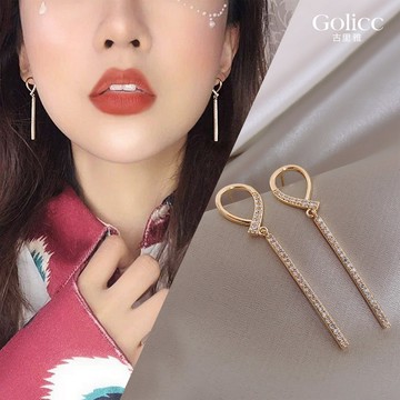 【Gulicc】耳環 輕奢水鑽長款耳墜