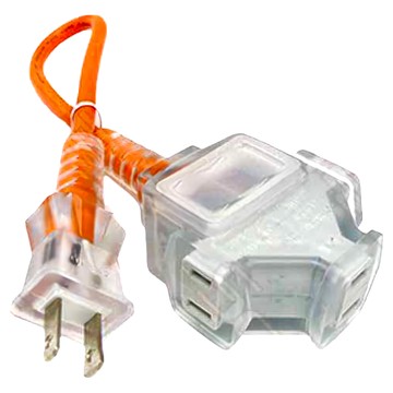 FONG HUA 崶華 C型動力線 3孔延長線  30cm  橘色  1個