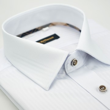 【金安德森】經典格紋繞領白色吸排窄版襯衫-短袖(轉)