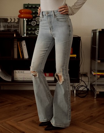 會呼吸的長腿秘密；挖破牛仔喇叭褲 S-L