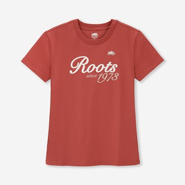 Roots女裝- ROOTS SIGNATURE 短袖上衣 (峽谷紅)