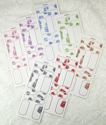 玫瑰多變標籤貼紙