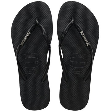 havaianas 哈瓦士 巴西人字拖 女款 Slim logo metallic 黑底銀扣 涼鞋 拖鞋 夾腳拖 海灘鞋＊夏日微風＊