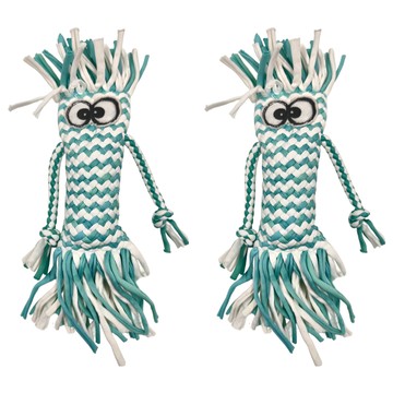 小小毛孩 會叫的棉繩人 寵物玩具 - 藍綠 2入組  27 x 27cm  2個