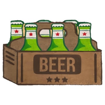 fisura 椰子纖維造型門墊 (啤酒) 1入 西班牙設計 防滑耐用 趣味居家裝飾