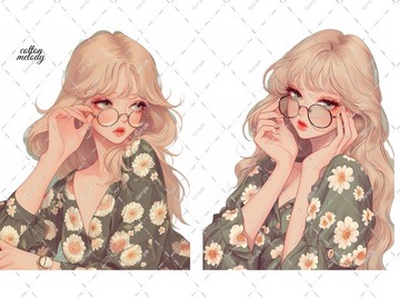 original sticker no.2440 人物貼紙 原創貼紙 原創人物貼紙 裝飾貼紙 cotton melody