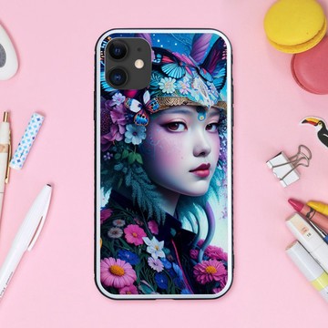 夢幻華麗的蝴蝶與花朵帽子「Yume Kawaii」風格魔女 手機殼【強化玻璃處理】適用於 iPhone16