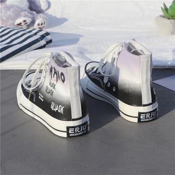 高幫帆布鞋女淺變ins韓版百搭新款2025原創春夏季潮ulzzang板鞋子