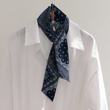 Babisoo 佩斯利長領巾  FREE  深藍色