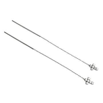 ROYAL DAMON 羅亞戴蒙 迷你滿鑽十字架耳針-垂鍊式