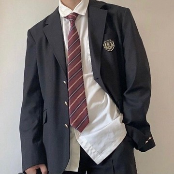 💕首發特殺   7 釐米領帶女式男式領帶條紋海軍紅咖啡色 DK 學院領帶制服女孩領帶