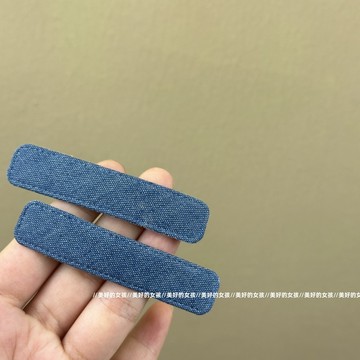 ⚡免運臺灣有貨⚡新款韓版藍色牛仔係髮夾ins小衆清新bb夾側邊夾碎髮夾劉海夾髮飾