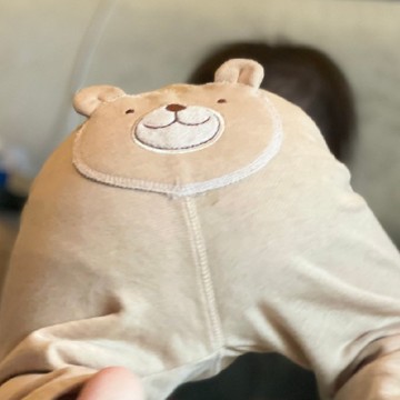 有機彩棉熊熊屁屁褲・天然無染原色・GOTS認證_HomeyOrganic