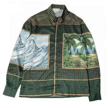 casabulca casablanca 度假夏日日與夜圖案宮廷時尚百搭長袖襯衫