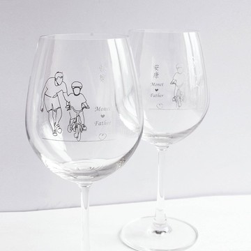 Minimalist簡單愛系列|訂製快樂安康紅酒對杯—文字雕刻