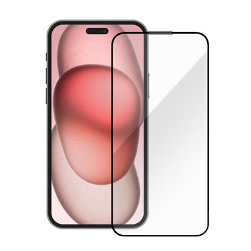 防摔專家 金剛盾 iPhone 15 Plus 2.5D 滿版鋼化玻璃保護貼-黑