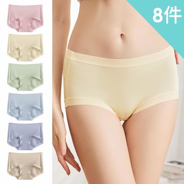 【Dylce 黛歐絲】8件組-★-長絨棉包臀中腰無痕內褲/女內褲(顏色隨機)
