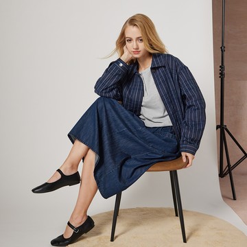 INDIGO格紋vintage口袋外套