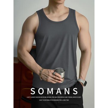 【10A抑菌莫代爾】冰絲背心男夏季涼感透氣運動緊身無袖坎肩健身