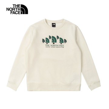 【11/11 00點限時搶購】女款米白色舒適保暖胸前趣味品牌印花長袖大學T｜8AT1QLI