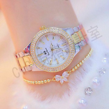 鑽石手錶復古石英時尚手錶女士防水時鐘女士手錶【亞德機械五金家居】