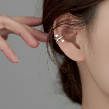 🎁新年快樂🎁快速出貨【OCTOBER 16Th】S925純銀二顆珍珠無耳洞耳環耳扣 開運 生日禮物 閨蜜禮物 情人節禮物 交換禮物 客製化禮物  JUL 08