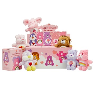 【Grace Gift】Care Bears & Cousins 粉嫩毛絨玩偶吊飾鑰匙圈 一中盒