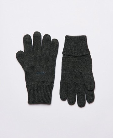 Superdry Men's Men's Vintage Logo Gloves Green / Khaki Grit - Size: 1SIZE