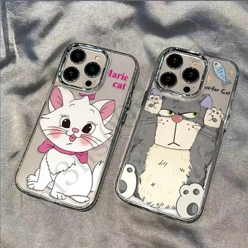 瑪麗貓路西法 蘋果iPhone16ProMax手機殼13 12 14 15保護套 全包邊防摔 情侶款手機殼 太空殼 透明